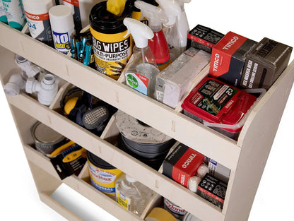 VANIFY - Compatible with Ford Transit Custom L1 2012+ vehicle shelving, double shelves at the rear.