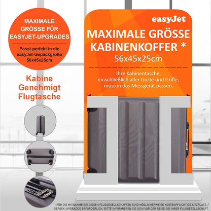 Aerolite 56x45x25cm Easyjet / British Airways / Jet2 maximum 4 wheel carry-on lightweight hard shell cabin suitcase travel trolley luggage 56x45x25 (Charcoal Grey)