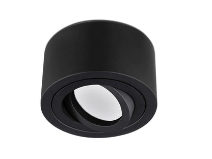lambado® Flat LED Surface Mount Lights/Ceiling Lights Set incl. 230V 5W dimmable spots - round surface light/ceiling spots in matte black