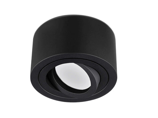 lambado® Flat LED Surface Mount Lights/Ceiling Lights Set incl. 230V 5W dimmable spots - round surface light/ceiling spots in matte black