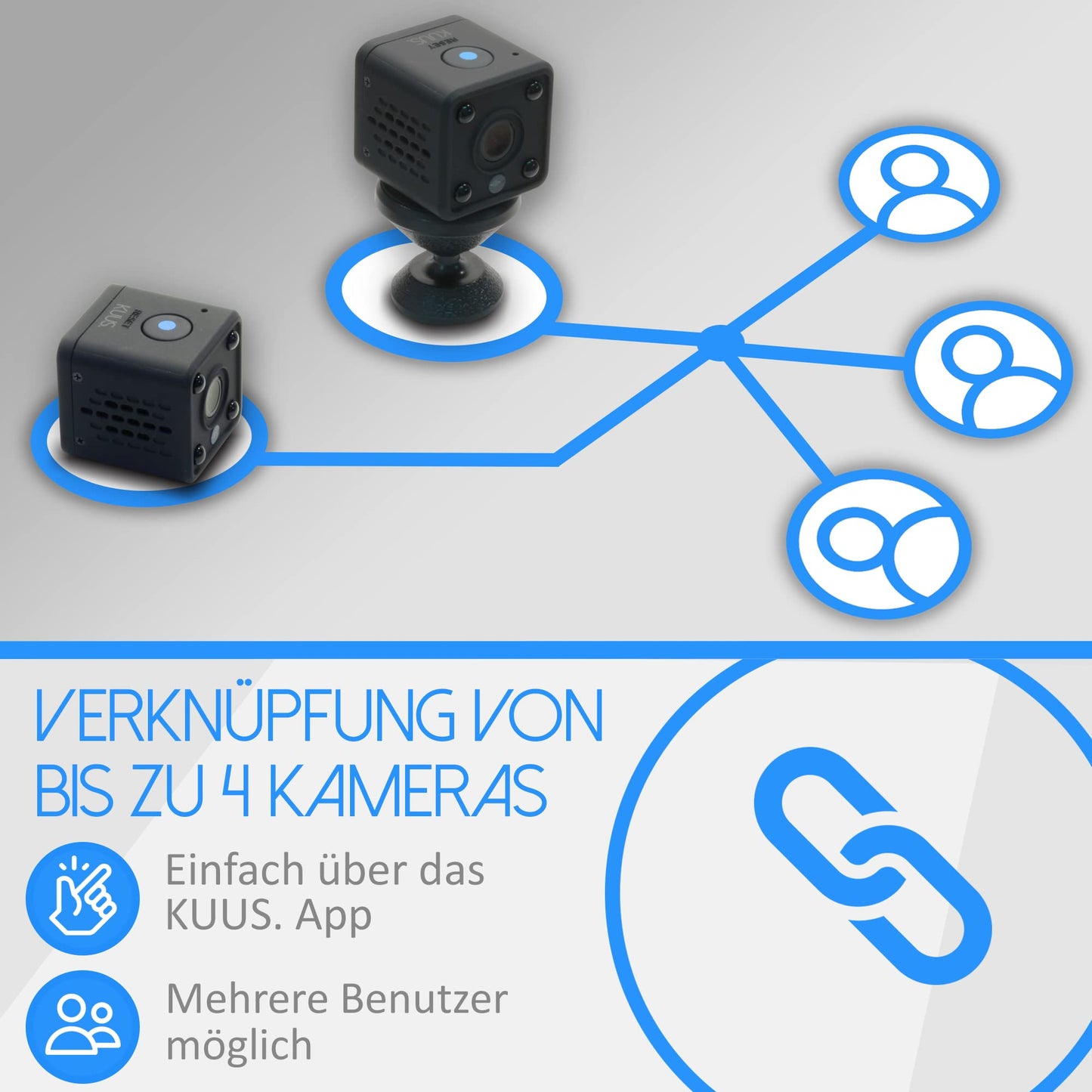 KUUS C2 Mini Camera with motion sensor: compact and mini indoor surveillance camera, live transmission on mobile and WiFi camera, WiFi APP mini camera with recording | Updated New 2024 !
