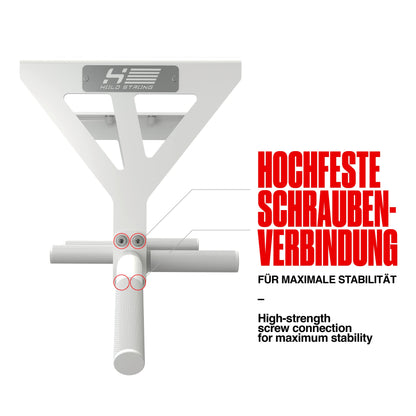 HOLD STRONG Fitness Pull-Up Bar for Ceiling Mount, HS-K-D6W, White, Studio Approved, 6 Non-slip Handles, Pull Up Exercises & more, incl. E-Book & Mounting Material, extremely sturdy