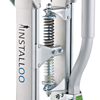 Installoo Consumer-Line Aluminum Drywall Stilts for professional drywall work. Adjustable stilts suitable for farmers, builders, and painters. Adjustable height with 4 springs ranging from 60-100 cm. Size XL.