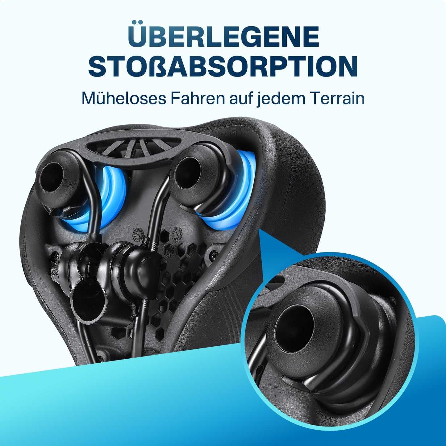 YOUNGDO bike saddle, comfortable & ergonomic design, new model with improved waterproofing, memory foam, breathable and shock-absorbing, for men & women