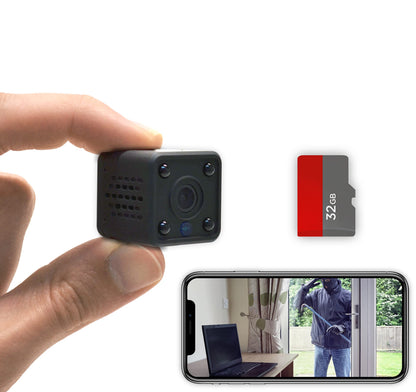 KUUS C2 Mini Camera with motion sensor: compact and mini indoor surveillance camera, live transmission on mobile and WiFi camera, WiFi APP mini camera with recording | Updated New 2024 !