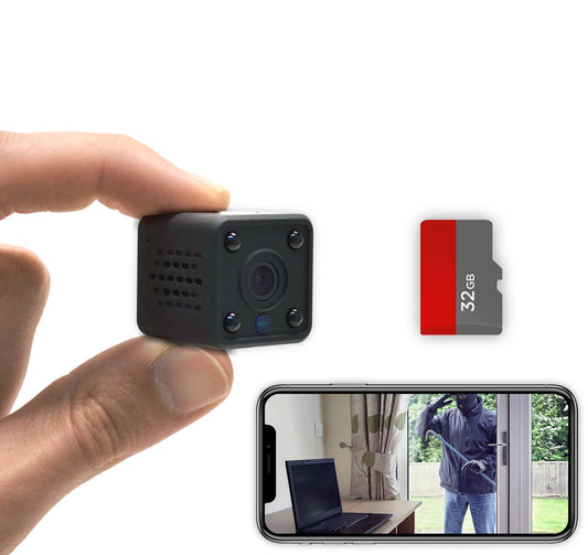 KUUS C2 Mini Camera with motion sensor: compact and mini indoor surveillance camera, live transmission on mobile and WiFi camera, WiFi APP mini camera with recording | Updated New 2024 !