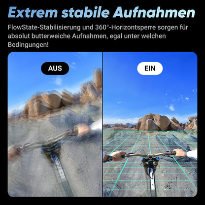 Insta360 X4 GPS Bundle - waterproof 8K 360° action cam, 4K wide angle videos, invisible selfie stick, detachable lens protector, 135 min battery life, AI editing, stabilization.