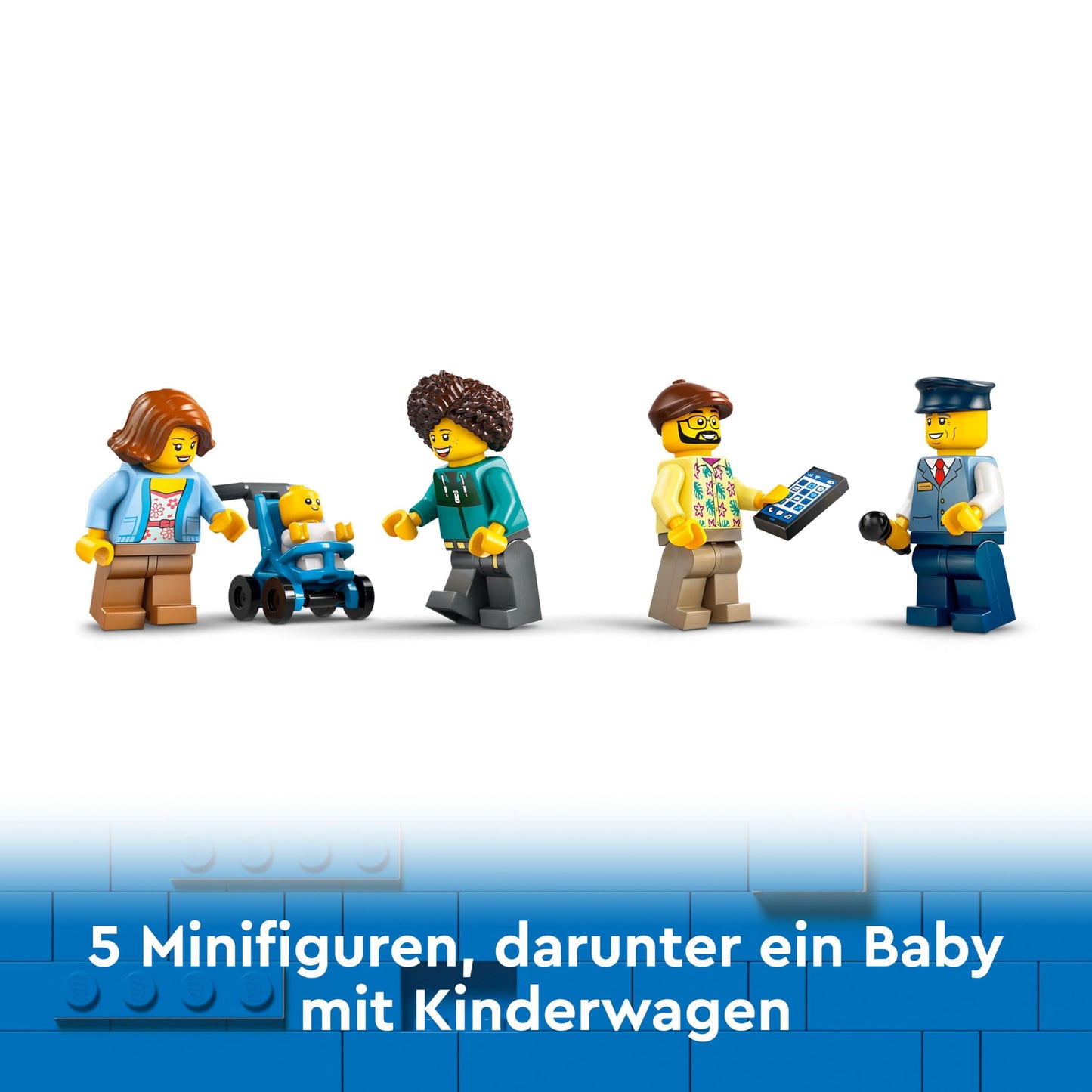 LEGO City Double Decker Bus, Double Decker Toy Bus, Vehicle Playset for boys and girls aged 7 and up, includes 5 figures, including one baby in a stroller 60407