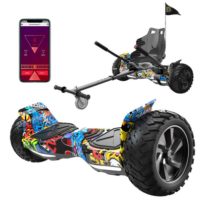 RCB Hoverboards SUV with Seat Hoverboards Off-Road, App-enabled Bluetooth Hoverboards, 8.5'' Hummer + Hoverkart Go Kart for Self Balancing hoverboards, Gift for Kids