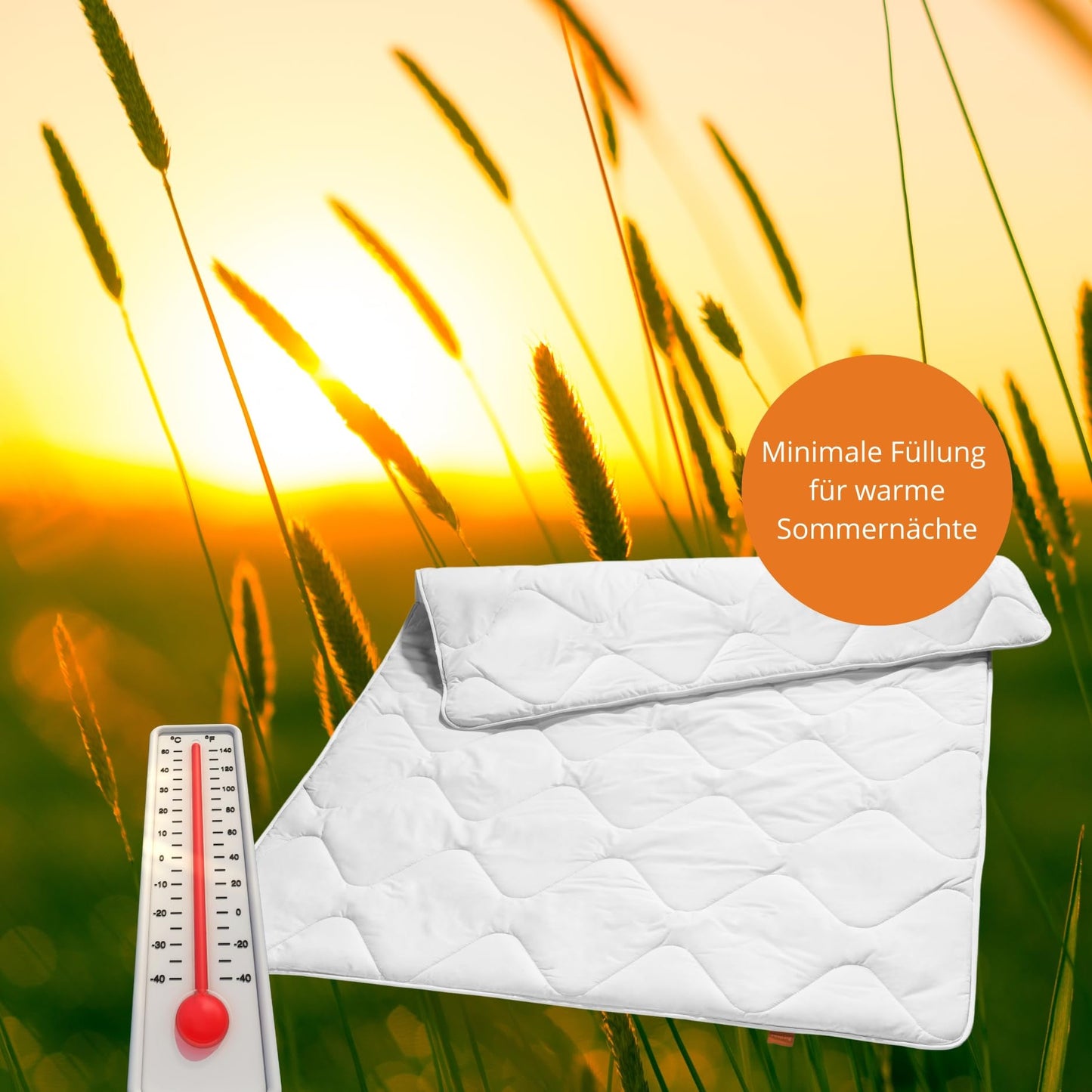 sleepling Ultra light summer blanket 140x200 cm, light summer duvet, thin summer duvet made of 100% microfiber, Ökotex 100, washable at 60 degrees