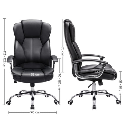 SONGMICS Office Chair Executive Chair Swivel Chair Computer Chair Height Adjustment Office Chair Padding, OBG57B