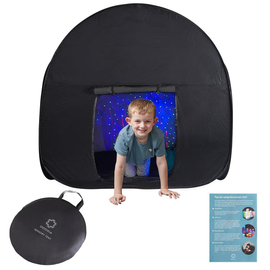 Sensory tent for children to play and relax| Aid for autism, SPD, anxiety, lack of concentration| Dark pop-up cave for autistic children| for home or school| Double