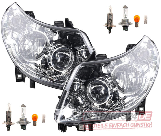 Johns, headlight set suitable for Fiat Ducato, Citroen Jumper headlights, Peugeot Boxer set including bulbs.