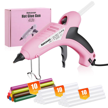 Hot Glue Gun, 80/200W Industrial Hot Glue Gun, 60s Fast Heating, On/Off, Glue Gun Set with 30pcs 11mm Glue Sticks (Including 10pcs Colored), Hot Glue Gun for DIY, Home, Office Repair.