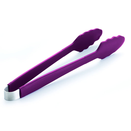 LotusGrill Grilling tongs in plum purple! Specifically designed for the low-smoke charcoal grill/table grill.