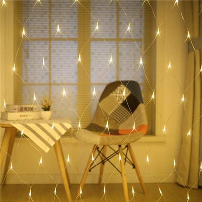Gresonic 320 LED 1.8m*2.5m light net light curtain light chain warm white decoration light indoor and outdoor Christmas wedding with plug (320LED, constant light)