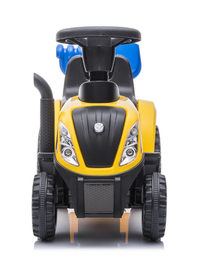 Children's slide car slide vehicle New Holland tractor with trailer push toy children's vehicle walking aid with horn plastic (yellow)