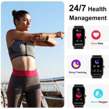 Men's Women's Smartwatch, 1.57" HD Fitness Watch with Phone Function, Waterproof Smart Watch 110+ Sport Modes, Fitness Tracker with Heart Rate Sleep Monitor Pedometer, Sports Watch for Android iOS