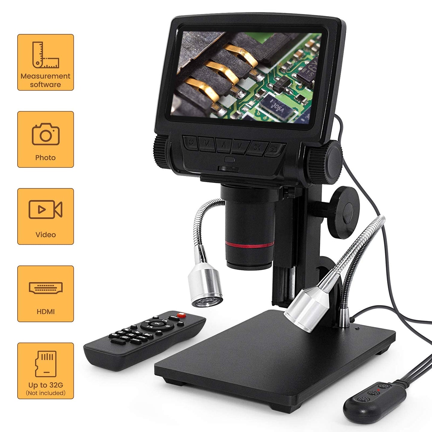 Andonstar ADSM301 HDMI 1080P Full HD Digital Microscope 260X Scope for PCB Circuit Board Soldering Tools Video Microscope with LCD Screen