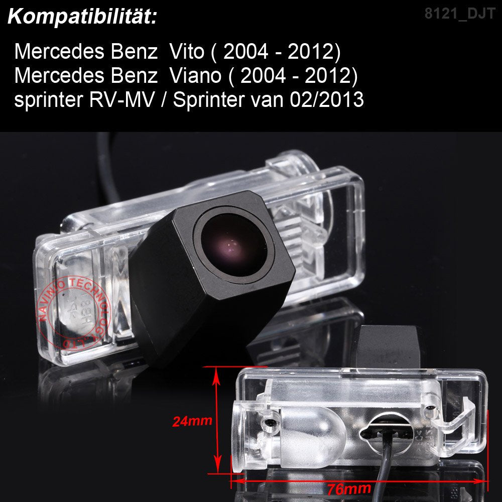 Parking assistance, camera for license plate illumination, license plate lighting color rear view camera for Mercedes Benz Viano 2004-2012 Vito 2004-2012 Sprinter 2004-onwards, W639