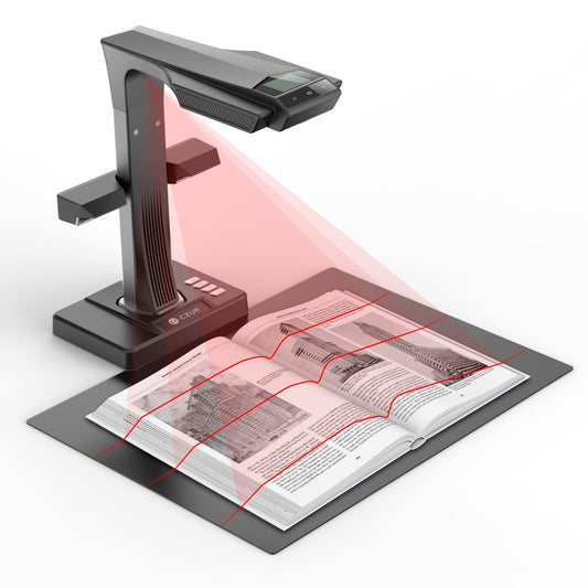 CZUR ET24 Pro Professional 24MP Book Scanner with HDMI, HD Document Scanner A3 Scanner with Laser Flattening Technology OCR Document Camera Visualizer for Windows, macOS, and Linux