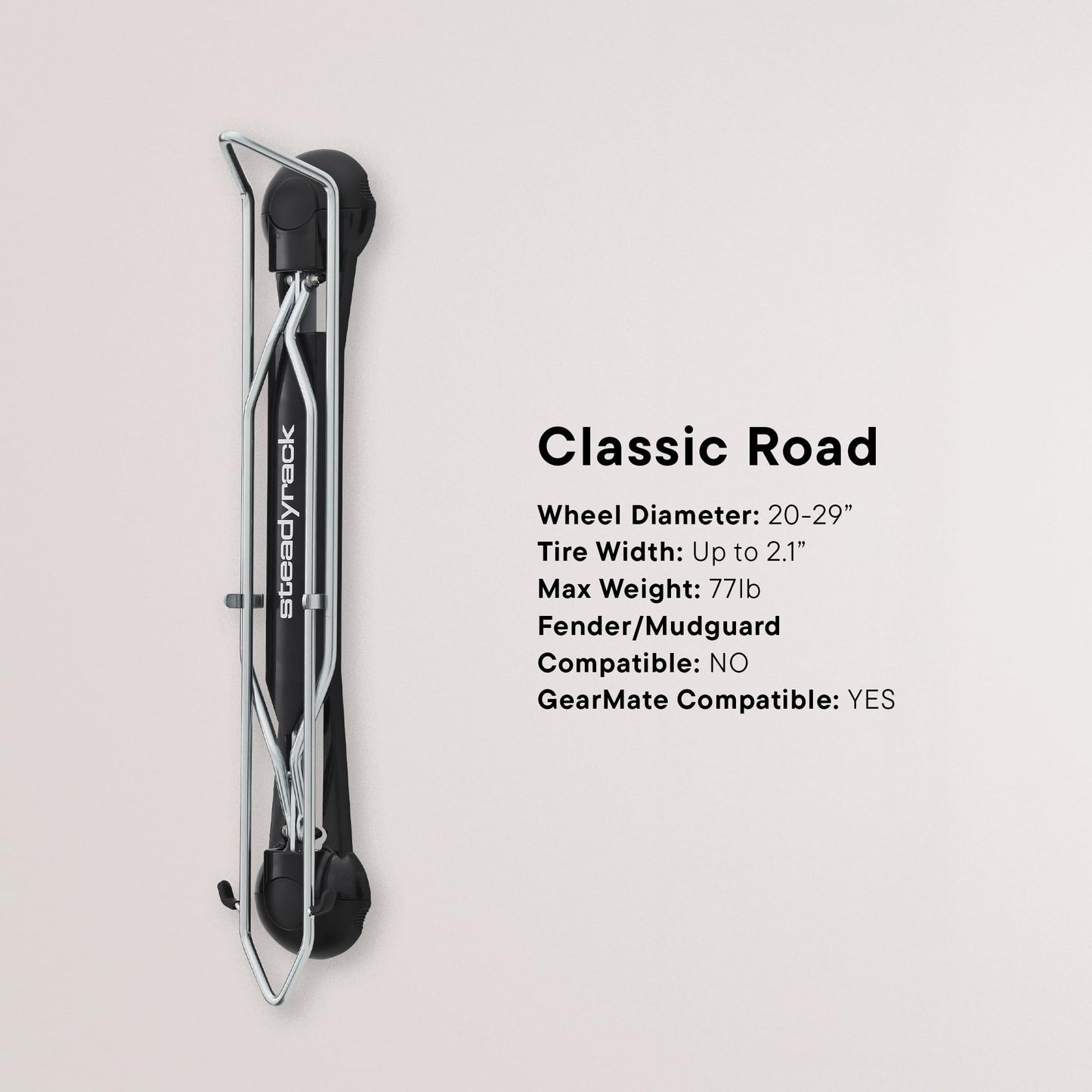 Steadyrack Bike Wall Mount - Classic Rack - Vertical bike wall mount for storage solution in your home, garage, or bike park.