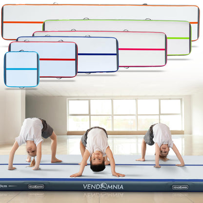 VENDOMNIA Airtrack Mat, 10/20cm high inflatable gymnastics mat in lengths 1/2/3/4/5/6/7/8m, with electric pump & bag, tumbling mat, gymnastics mat, training mat, fitness mat, sports mat, yoga.