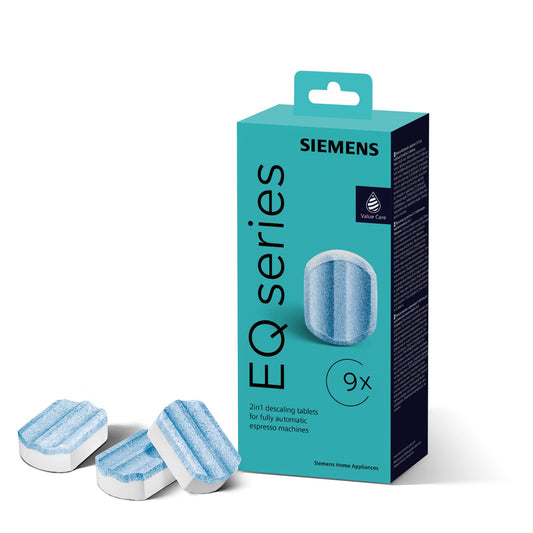 Siemens Multipack TZ80032A, 9 descaling tablets, protect against corrosion, suitable for EQ series coffee machines, as well as built-in fully automatic machines.