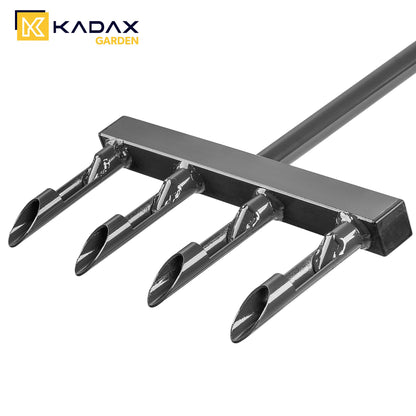 KADAX Hand Aerator for lawns, lawn aerator for aerating lawns and soil, garden tool, lawn aerator with 4 prongs and T-handle, gardening tool.