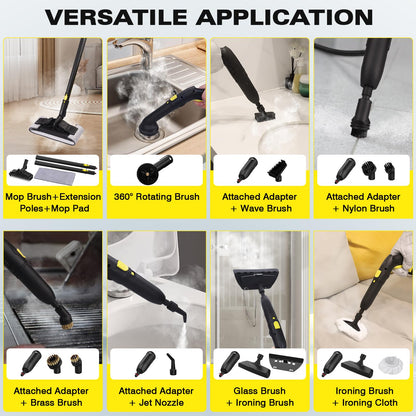 TVD steam cleaner, upholstery cleaner device, steam cleaner with 5m extra long power cord for floor steamer, oven, carpet, sofa, upholstery, bed bugs