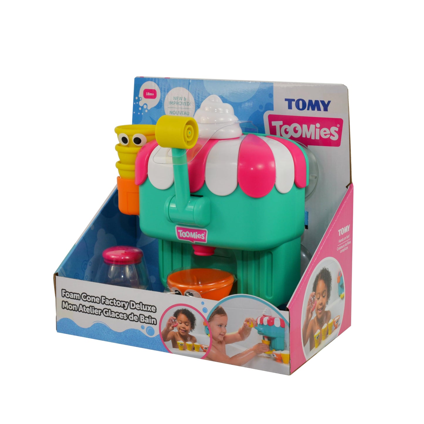 Toomies Deluxe Foam Ice Cream Machine Bathtub Toy, Wall-Mounted Foam Bath Toy for Kids, Pretend Play Water Toy, Sensory Baby and Toddler Toys for ages 18 months+