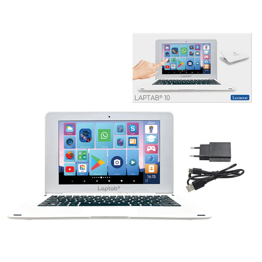 LEXIBOOK LAPTAB 10 laptop with touchscreen, designed for the whole family, educational and fun content, powered by Android, parental control, ultra-thin and lightweight (LT10ES).