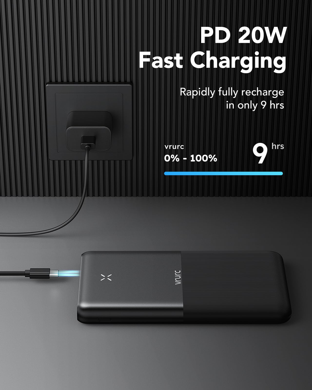 VRURC Power Bank 30000mAh 22.5W Portable Charger USB C Fast Charging External Battery Packs with 4 Outputs and 3 Inputs Compatible with iPhone, Huawei, Tablets, etc. (Black)