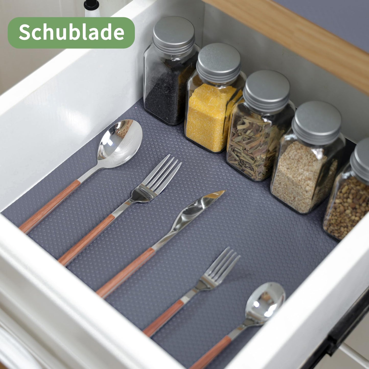 wohomuke Drawer Mat 50x600cm Kitchen Mat for Drawers Drawer Liner Cuttable Eva Refrigerator Mats For Drawers Shelves Cabinet Refrigerator (Gray, 50cmx6m)