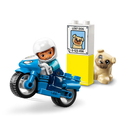 LEGO DUPLO Police motorcycle, police toy for toddlers aged 2 years & DUPLO Town windmill and electric car, toy car learning toy