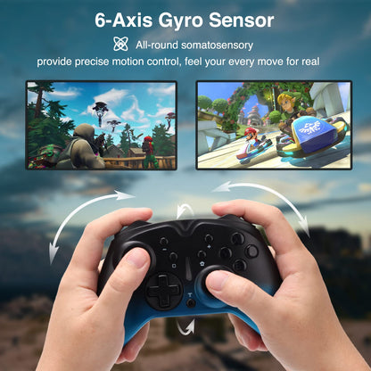 VooFun Switch Controller, Wireless Switch Pro Controller compatible with Switch/OLED/Lite/PC Windows, Bluetooth Gamepad with motion control, dual vibration, turbo, wake-up function.