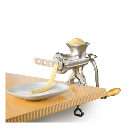 Westmark meat grinder size 8, with 4.5 mm hole size plate, including screw clamp for table mounting, Tinned steel cast, Silver, 97522260