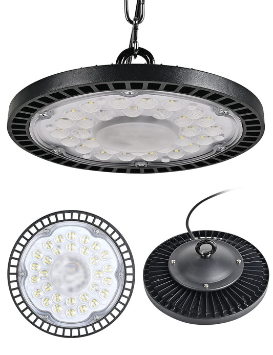 Guidance LED UFO Industrial Lamp, 100W LED High Bay Light Super Bright 10000LM Warehouse Lighting Led, IP65 Waterproof 6000-6500K Cool White LED Workshop Lighting for Garage Factory (1pcs, 100W)