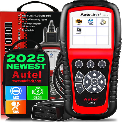 Autel AutoLink AL619 OBD2 Scanner, Car ABS/SRS Diagnostic Tool, Reset ABS Airbag Warning Lights, OBDII Function with Live Data, Ready Test, Advanced from ML619/ML519/AL519.