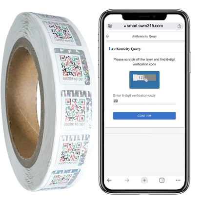 1000 pieces of QR Code Anti-Counterfeiting Stickers Security Label 19 x 21 mm Scratch Off Tamper-Proof Stickers with Authenticity Query System Silver