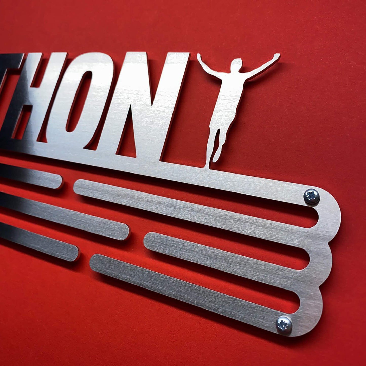 United Medals Marathon Medal Holder for 48 Medals Storage - Runner Gift Marathon Accessory - Medal Holder Hanger Display Rack - brushed stainless steel