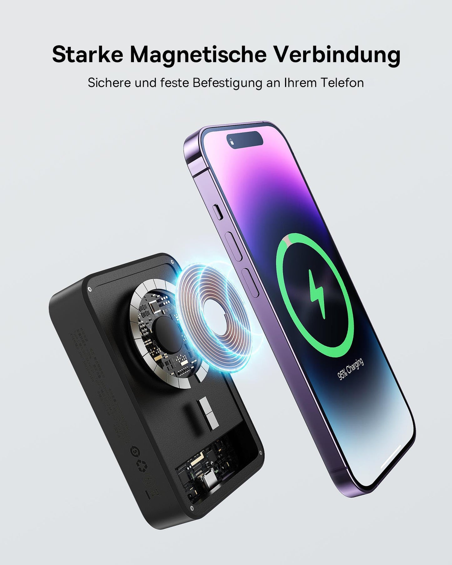 Baseus Magsafe Powerbank, 20000mAh Magnetic Powerbank Fast Charging, PD 20W Wireless Powerbank with USB-C, External Battery for iPhone 15/14/13/12 Series