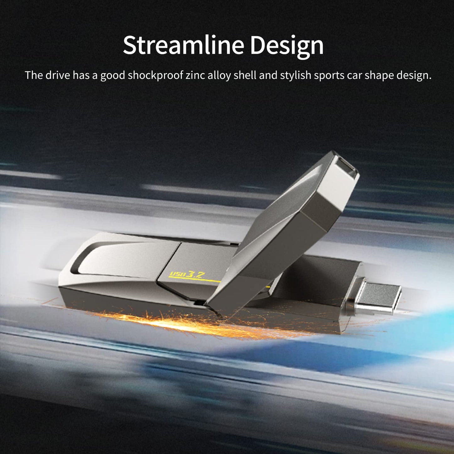 Netac US5 512GB External Portable USB SSD Type-C and USB 3.2 Interface Speed up to 550MB/s for Smartphones and Notebook Computers, Solid State Drive