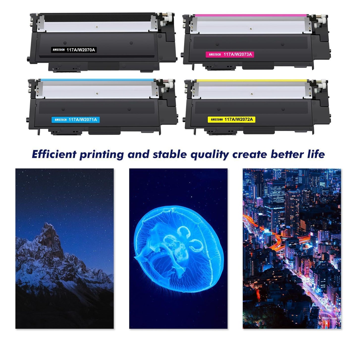 117A MFP 179fwg 178nwg Toner: Compatible for HP 117A Toner Set for Color Laser MFP 178nwg 150nw 179fnw 178nw 150a 179 178 150 W2070A W2071A W2072A W2073A Printer Black Cyan Yellow Magenta 4-Pack