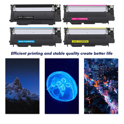 117A MFP 179fwg 178nwg Toner: Compatible for HP 117A Toner Set for Color Laser MFP 178nwg 150nw 179fnw 178nw 150a 179 178 150 W2070A W2071A W2072A W2073A Printer Black Cyan Yellow Magenta 4-Pack