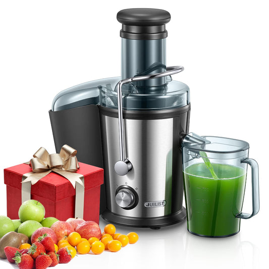 Juicest  Juicer for Vegetables and Fruits, 800W Juicer with 75MM Feeding Chute, Easy to Clean, Stainless Steel 2 Speed Juicer with Brush & Recipe