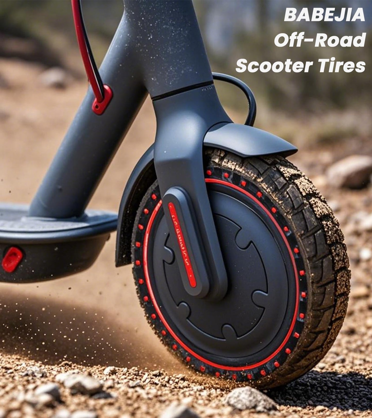 BABEJIA 2PCS Scooter Tires 50/75-6.1 Tubeless, Upgrade your ride with Off-Road Tires 8 1/2 x 2, Solid Tire 8.5'' Compatible with Xiaomi M365/Pro 2, Gotrax GXL V2/XR/APEX.