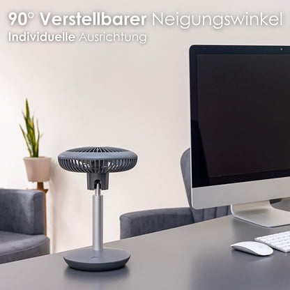 Zilan desk fan very quiet | Cordless | 4000 mAh battery | Fan | 90° adjustable | Desk fan | Air cooler | Energy-saving | 4 levels | 15 h cordless operation