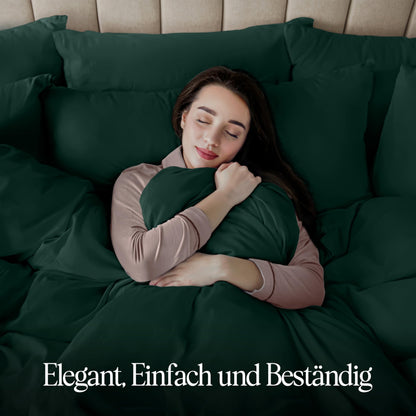 Utopia Bedding Bedding Set - Microfiber Duvet Cover 102x94 inches + 2 Pillow Shams 26x26 inches - Emerald