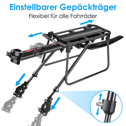 SPGOOD Bicycle Luggage Rack Set [24-29 Inch] Adjustable Universal Aluminum Alloy Mountain Bike Luggage Rack with Reflector, Quick Release, and Mounting, Maximum Load 100kg.